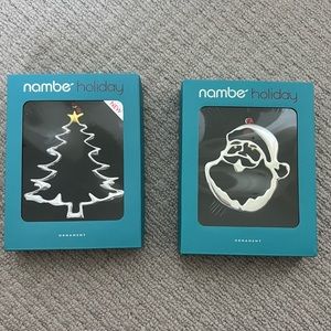 Pair of Nambé Christmas Ornaments